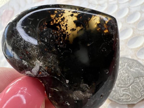 Amber pendant big heart 2