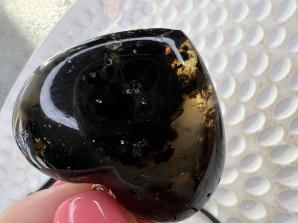 Amber pendant big heart 2