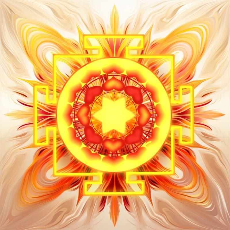 Сурья-Сонце Янтра, цифрове мистецтво, планетарні янтри для Васту, духовне мистецтво зцілення за допомогою сакральної геометрії, позитивна енергія у вашому домі.